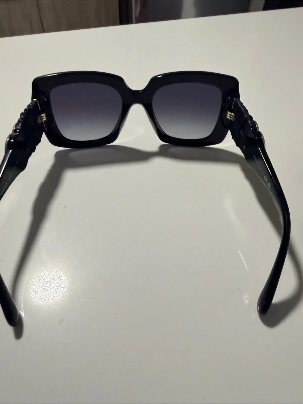 CHANEL Black Sunglasses with Gold CC Emblem with Case